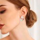 Sweet Elegant Flower Earring Rhinestone Pearl Ear Stub Round Shape Earrings