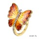 Sweet Enamel Butterfly Finger Ring Trendy Insect Diamond Personality Rings Gift for Women