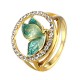 Sweet Enamel Butterfly Finger Ring Trendy Insect Diamond Personality Rings Gift for Women