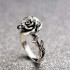 Sweet Flower Antique Silve Finger Rings Elegant Carved Rose Flower Ring Cute Jewerly For Girl Women