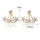 Sweet Flowers Rhinestones Pearls Ear Stud Earring Ear Jacket Cute Earrings for Women