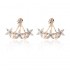 Sweet Flowers Rhinestones Pearls Ear Stud Earring Ear Jacket Cute Earrings for Women