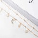 Sweet Gold Anklet Beads Moon Star Multilayer Chain Barefoot Sandals Anklets for Girls Women