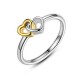 Sweet Gold Silver Heart Women Ring Classic Anallergic Wedding Band Bridal Ring for Women