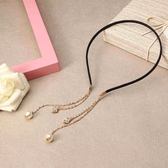 Sweet Heart Star Artificial Pearl Pendant Hair Band Fake Earrings Women Hair Accessories