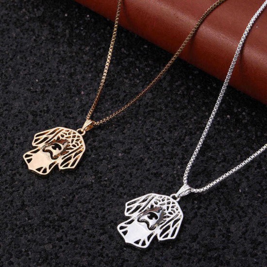 Sweet Little Puppy Pendant Necklace Plated Lucky Chain Women Gift