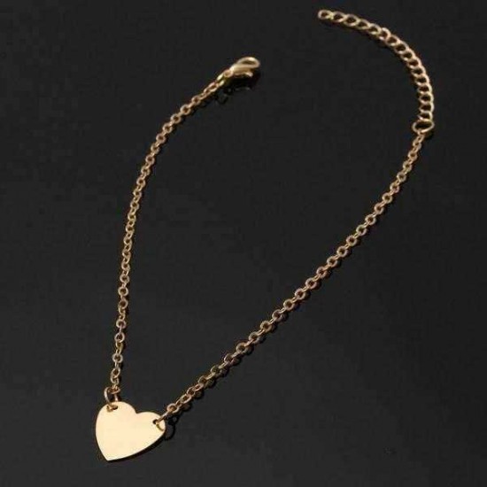 Sweet Love Heart Alloy Foot Ankle Chain For Women Adjustable