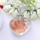 Sweet Natural Dried Flower Inside Necklace Crystal Heart Pendant for Women Best Gift