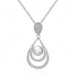 Sweet Pearl Rhinestone Water Drop Necklace Gift For Women