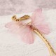 Sweet Pink Butterfly Arc Line Tassel Pendant Ear Clip Drop Earrings Fashion Jewelry for Women