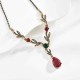 Sweet Plants Leaf Drop Pendant Necklace Earring Jewelry Set Fashion Women Wedding Accessories