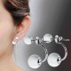 Sweet Platinum Plated Double Side Opal Stud Earrings Women Jewelry