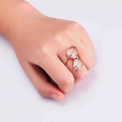 Sweet Rose Crystal Finger Ring Women Gift