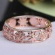 Sweet Rose Gold Flower Finger Rings Fashion Hollow Engagement Ring Wedding Jewelry for Women