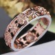 Sweet Rose Gold Flower Finger Rings Fashion Hollow Engagement Ring Wedding Jewelry for Women