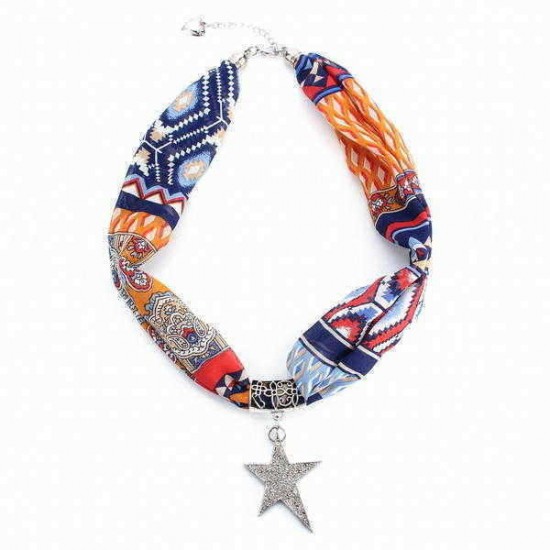 Sweet Scarf Necklace Tassel Star Pendant Necklace For Women