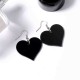 Sweet Women Earrings Black White Red Heart Acrylic Pendant Earrings Gift for Her