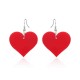 Sweet Women Earrings Black White Red Heart Acrylic Pendant Earrings Gift for Her