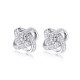 Sweet Women Zircon Cross Ear Stud Platinum Plated Rhinestones Earrings