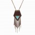 Tassel Leather Necklace Long Rope Turquoise Sweater Necklace