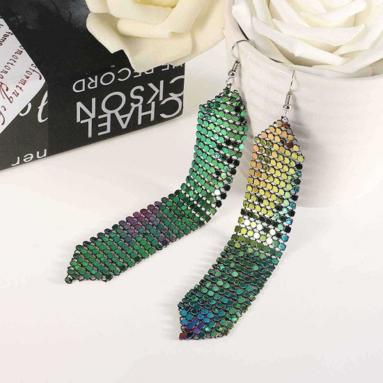 Tassels Long Earrings Sequins Geometric Drop Fashion Jewelry for Women