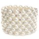 Temperament Full Rhinestone Pearl Multilayer Winding Wide Bracelet