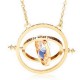 Time Turner Rotating Hourglass Pendant Necklace Gold Silver Plated