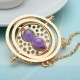 Time Turner Rotating Hourglass Pendant Necklace Gold Silver Plated