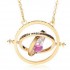 Time Turner Rotating Hourglass Pendant Necklace Gold Silver Plated