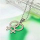 Titanium Steel Lesbian Gay Pride Double Female Symbol Pendant Necklace