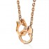 Titanium Steel Rhinestone Rose Gold Handcuffs Pendant Necklace for Women