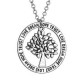 Tree Plant Animal Letter Star Round Charm Silver Necklace Chain