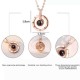 Trendy 100 Languages I Love You Pendant Necklace Metal Multiple Wearing Methods Projection Necklace