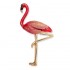 Trendy 24K Gold Colorful Enamel Flamingo Bird Brooch Pins Gift for Women Men