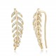 Trendy 925 Silver Inlay Zircon Crystal Elegant Leaf  Earring Jewelry for Women