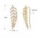 Trendy 925 Silver Inlay Zircon Crystal Elegant Leaf  Earring Jewelry for Women