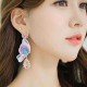 Trendy 925 Sterling Silver Earring Diamond Butterfly Embroidery Cloth Pearl Women Earrings