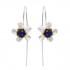 Trendy 925 Sterling Silver Jewelry Simple Long Flower Earrings for Women