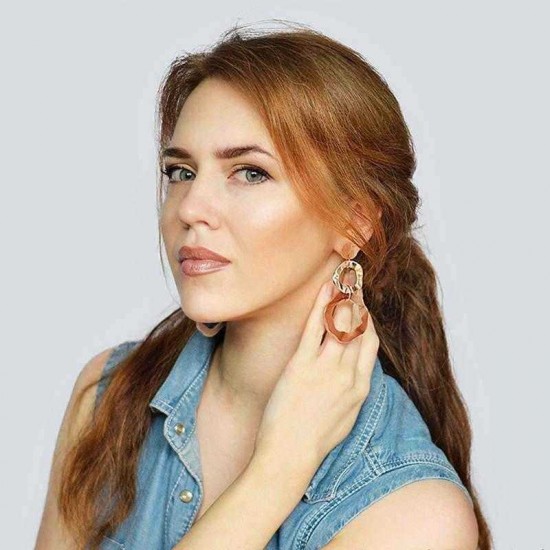 Trendy Alloy Earrings Dangle Geometry Acrylic Reputation Vintage Jewelry for Women