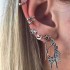 Trendy Antique Silver Earring Set Punk Elephant Star Moon Ear Clip Gift for Women Girl