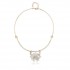 Trendy Balancing Style Dangle Crystal Flower Delicate Pandent Rhinestone Gold Necklace for Women