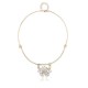 Trendy Balancing Style Dangle Crystal Flower Delicate Pandent Rhinestone Gold Necklace for Women