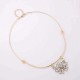 Trendy Balancing Style Dangle Crystal Flower Delicate Pandent Rhinestone Gold Necklace for Women