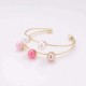 Trendy Balancing Style Double Layer Pearl Bracelet Simple Alloy Rainbow Pearl Bracelets for Women