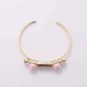 Trendy Balancing Style Geometric Bracelet Rhinestone Artificial Pink Pearl Bracelet for Women