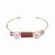 Trendy Balancing Style Geometric Bracelet Rhinestone Artificial Pink Pearl Bracelet for Women