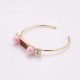 Trendy Balancing Style Geometric Bracelet Rhinestone Artificial Pink Pearl Bracelet for Women