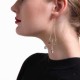 Trendy Balancing Style Gold Square Triangle Dangle Tassel Rhinestone Earrings Gift for Women