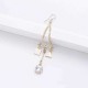 Trendy Balancing Style Gold Square Triangle Dangle Tassel Rhinestone Earrings Gift for Women