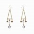 Trendy Balancing Style Gold Square Triangle Dangle Tassel Rhinestone Earrings Gift for Women